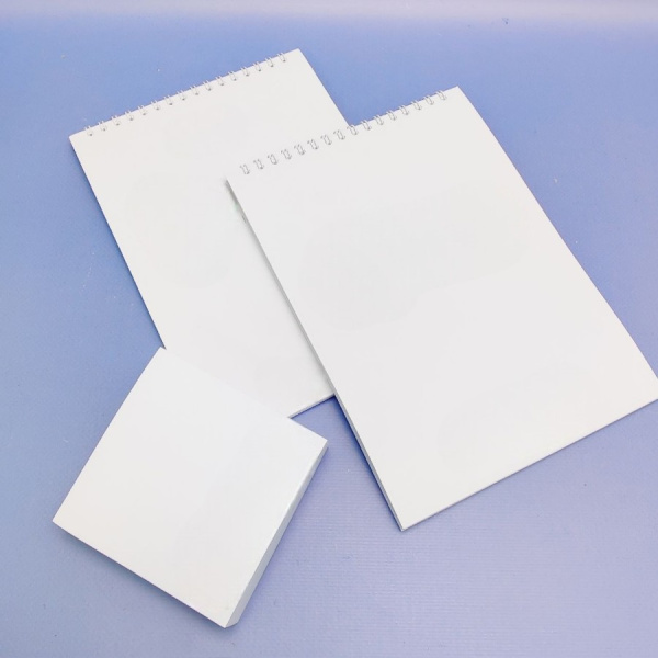 Блокнот A5 белый, внутри клетка (плотность 80г/м2, 48 листов) с индивидуальным ЛОГОтипом (наше производство), с печатью